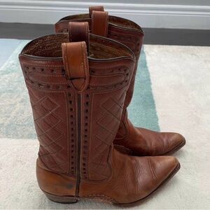 Vintage Acme Diamond Quilt Inlay Cowboy/western Boots – Men’s Size 9 D